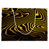 Black Yellow Gold Swirls Texture Große Geschenktüte (Rückseite)