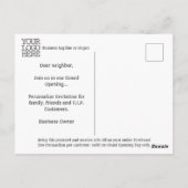 Black Yellow Grand Opening | Logo |Kunde lädt ein Postkarte (Rückseite)