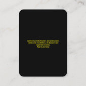 Black Yellow Grand Opening | Logo Rabattkarte (Rückseite)