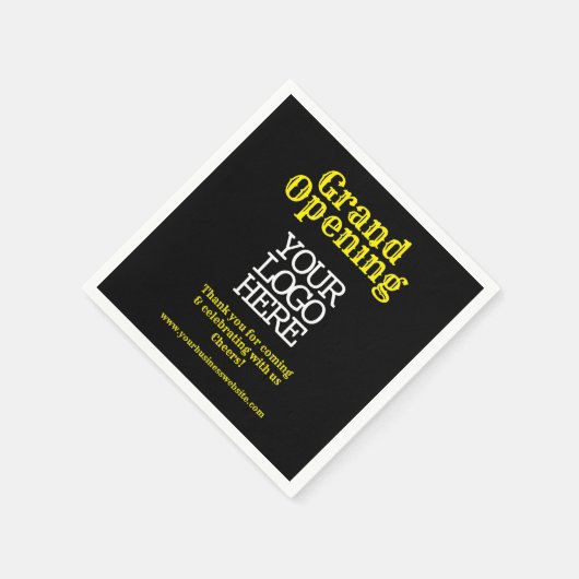 Black Yellow Grand Opening | Logo Serviette (Ecke)