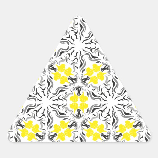 Black Yellow Great Danes Dreieckiger Aufkleber (Vorderseite)