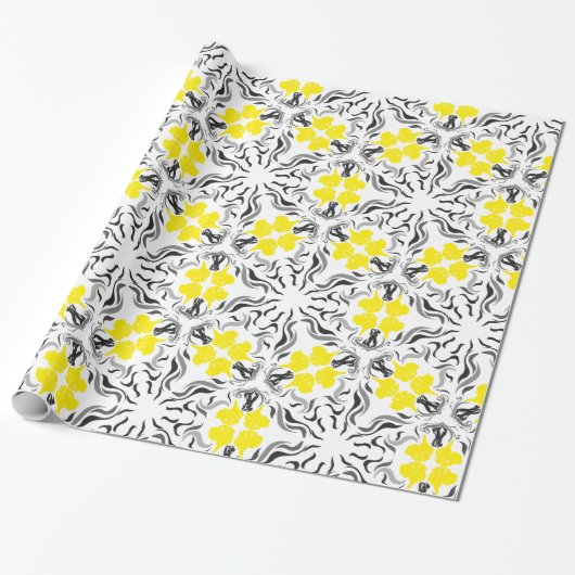 Black Yellow Great Danes Geschenkpapier (Ungerollt)