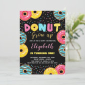 Black Yellow Green Donut Geburtstagseinladungen Einladung (Stehend Vorderseite)