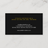 Black/Yellow Gym Barbell Icon Personal Trainer Visitenkarte (Rückseite)