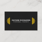 Black/Yellow Gym Barbell Icon Personal Trainer Visitenkarte (Vorderseite)