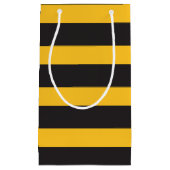 Black Yellow Horizontal Lines Geometric Bee Animal Kleine Geschenktüte (Vorderseite)