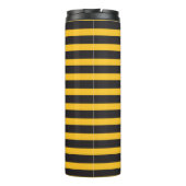 Black Yellow Horizontal Lines Geometric Bee Animal Thermosbecher (Rückseite)