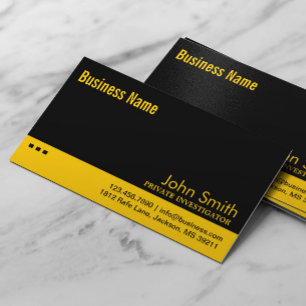 Black & Yellow Investigators Business Card Visitenkarte
