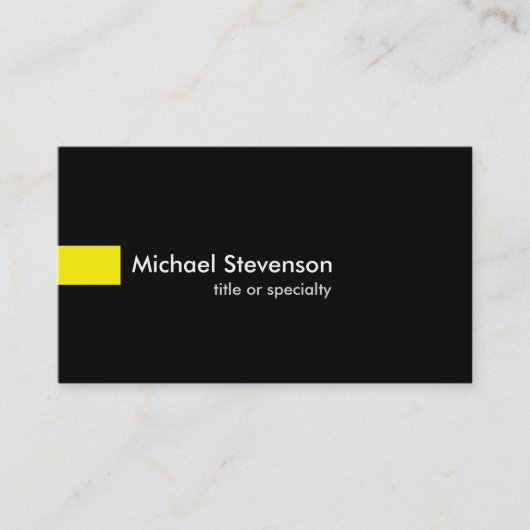 Black Yellow Modern Einzigartiger Berater Visitenkarte (Vorderseite)