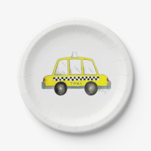 Black Yellow NYC New York City Taxi Auto Pappteller