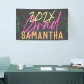 Black Yellow Pink Green High School Grad Funky Banner (Messeveranstaltung)