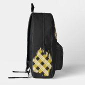Black, Yellow Plaid Patches, Name Bedruckter Rucksack (Links)