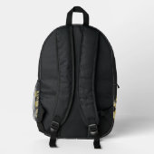 Black, Yellow Plaid Patches, Name Bedruckter Rucksack (Rückseite)