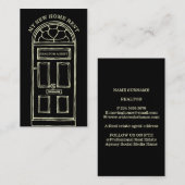 Black Yellow Real Anwesen Agent Broker Neue Zuhaus Visitenkarte (Vorne/Hinten)