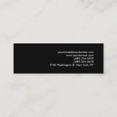 Black Yellow Slim Einzigartiger Berater Mini Visitenkarte (Rückseite)