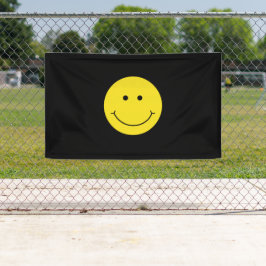 Black Yellow Smile Grin Face Happy Banner