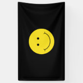 Black Yellow Smile Grin Face Happy Banner (Vertikal)