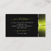 Black Yellow Squiggles Sparkling Diamonds Logo hin Visitenkarte (Rückseite)