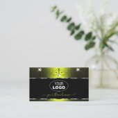 Black Yellow Squiggles Sparkling Diamonds Logo hin Visitenkarte (Stehend Vorderseite)