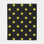 Black Yellow Star Art-Deko Classic Retro Muster Fleecedecke (Vorderseite)