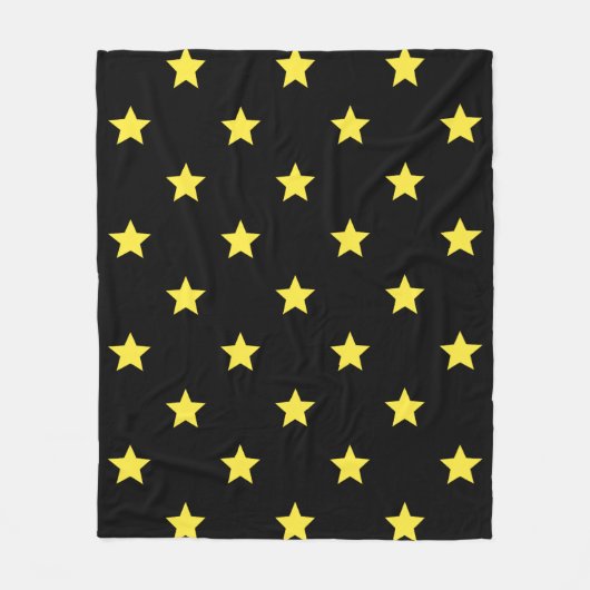 Black Yellow Star Art-Deko Classic Retro Muster Fleecedecke (Vorderseite)