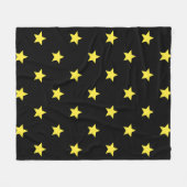 Black Yellow Star Art-Deko Classic Retro Muster Fleecedecke (Vorderseite (Horizontal))