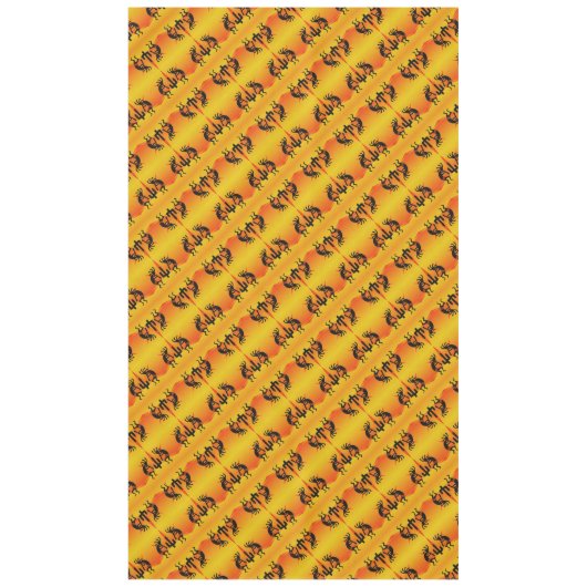Black & Yellow Südwest Kokopelli Muster Tischdecke (Vorderseite)
