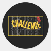 Black Yellow Typografy Challenge Sticker (Vorderseite)