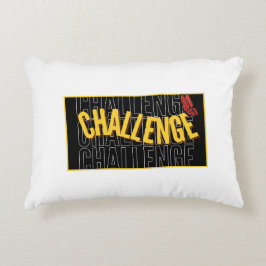 Black Yellow Typography Challenge Accent Pillow Dekokissen