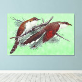 Black & Yellowled Cuckoo Birds Canvas Print Leinwanddruck (Insitu (Holzboden))