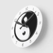 Black Yin Yang Round Clock Runde Wanduhr (Winkel)