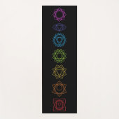 Black Yoga Mat with Colorful Chakras Yogamatte (Vorderseite)