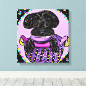 Black Yorkie Poo Leinwanddruck (Insitu (Holzboden))