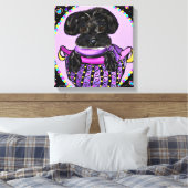 Black Yorkie Poo Leinwanddruck (Insitu (Schlafzimmer))