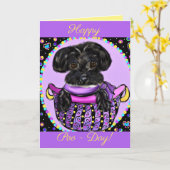 Black Yorkie Pop Karte (Gelbe Blume)