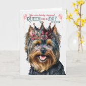 Black Yorkie Terrier Queen for Day Funny Birthday Karte (Gelbe Blume)