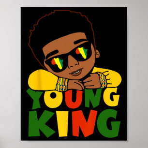 Black Young King Black History Mont Kinder Afro Bo Poster