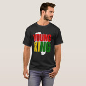 Black Young King Black History Mont Kinder Afro Bo T-Shirt (Vorne ganz)