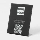 Black Your Logo Custom Business QR Code Menu Sockelschild (Vorderseite)