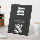 Black Your Logo Custom Business QR Code Menu Sockelschild (In SItu)