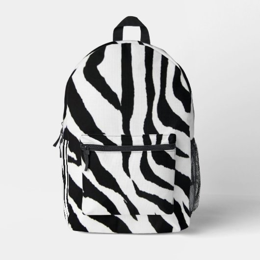Black Zebra Bedruckter Rucksack (Vorderseite)