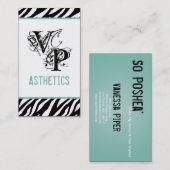 Black Zebra Blue Interior Business Card Visitenkarte (Vorne/Hinten)
