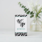 Black Zebra Blue Interior Business Card Visitenkarte (Stehend Vorderseite)