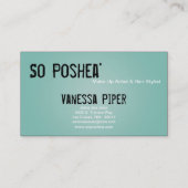 Black Zebra Blue Interior Business Card Visitenkarte (Rückseite)