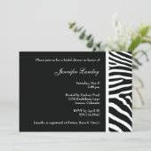 Black Zebra Bridal Dusche Einladung (Stehend Vorderseite)