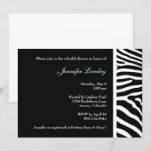 Black Zebra Bridal Dusche Einladung (Vorne/Hinten)