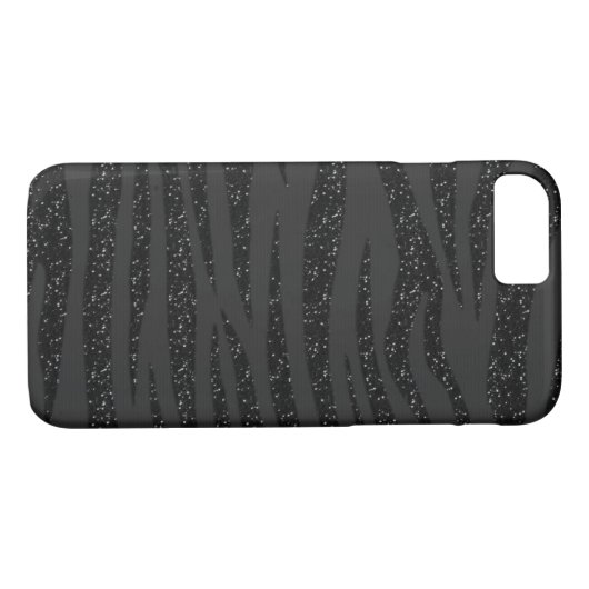 Black Zebra Glitzer Case-Mate iPhone Hülle (Rückseite (Horizontal))