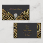 Black Zebra Gold Black Zebra Business Card Visitenkarte (Vorne/Hinten)
