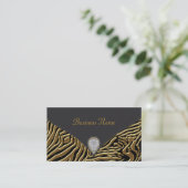 Black Zebra Gold Black Zebra Business Card Visitenkarte (Stehend Vorderseite)