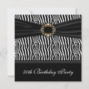Black Zebra Jewel Damen 50. Geburtstagsfeier Einladung